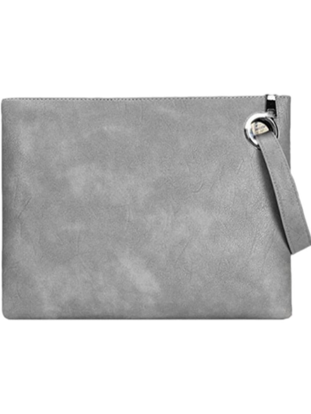 Women's Gray Evening Clutch Purse Envelope Zipper Handbag Shoulder Bag